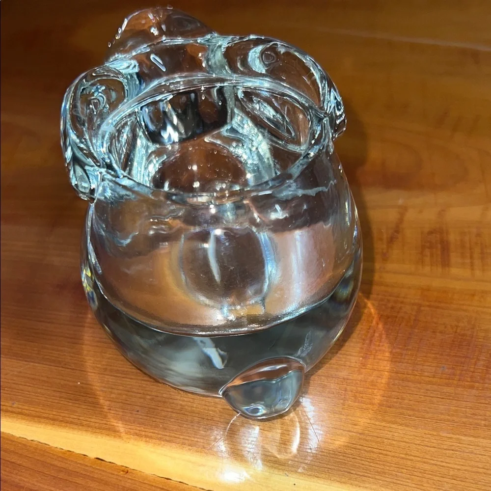 Vintage Indiana Glass Clear Bunny Rabbit Votive Candle Holder